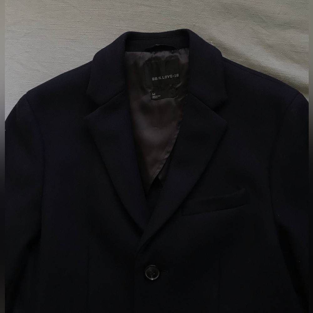 Banana Republic X Kevin Love Navy Slim-fit Italian Wool Topcoat - Picture 2 of 6